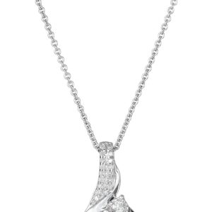 Diamond 3 Stone Pendant Necklace