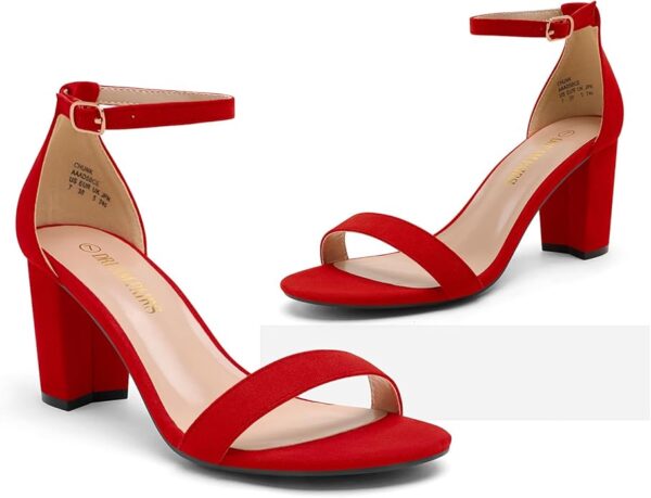 DREAM PAIRS Women's Chunk Low Heel Pump Sandals - Image 4