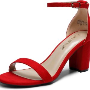DREAM PAIRS Women's Chunk Low Heel Pump Sandals