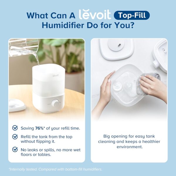 LEVOIT Top Fill Humidifiers for Bedroom, - Image 2