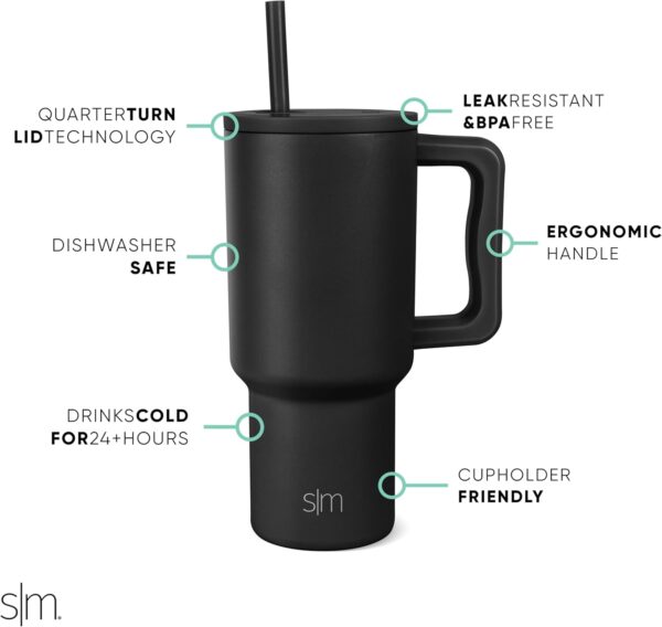 Simple Modern 30 oz Tumbler with Handle and Straw Lid | - Image 5