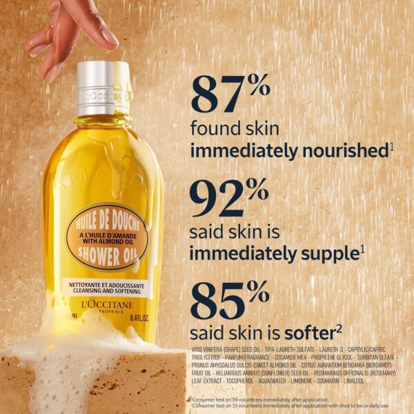 L'Occitane Cleansing & Softening Almond Shower Oil - Image 4