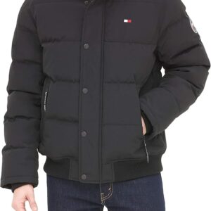 Tommy Hilfiger Men's Arctic Cloth Quilted Snorkel Bomber Jacket