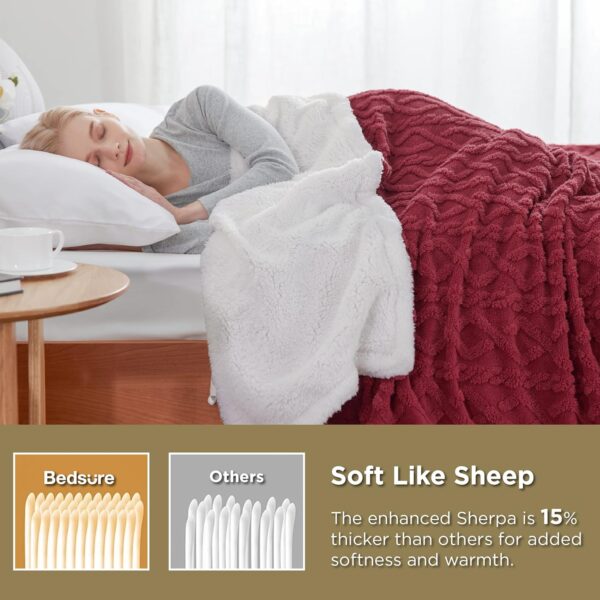 Bedsure Sherpa Throw Blanket for Couch Sofa - Image 2