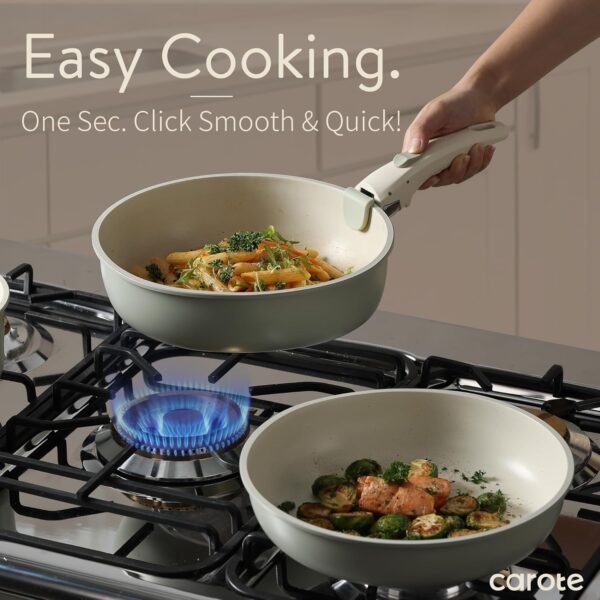 Nonstick Cookware Set Detachable Handle - Image 6