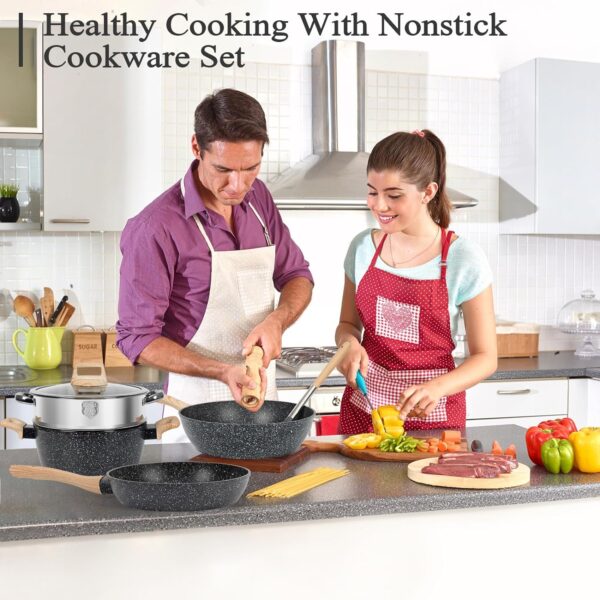 Non Stick Kitchen Cookware Sets - Image 4