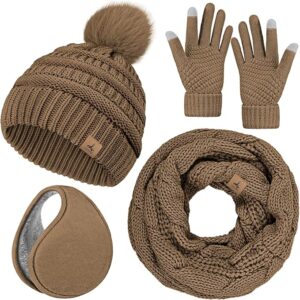 Winter Hat Scarf Gloves and Ear Warmer