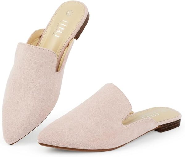 MUSSHOE Mules for Women Flats Comfortable Pointed Toe Women Mules