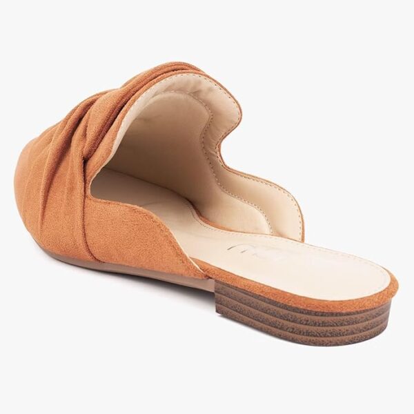 MUSSHOE Women Mules Comfortable Pointed Toe Mules Flats Backless Loafers with Knot - Image 4